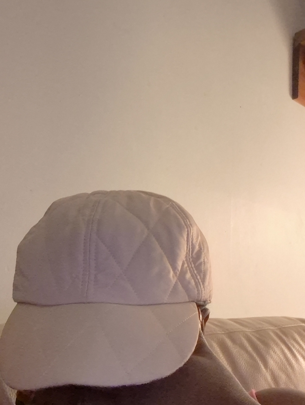 Burberry Quilted Cream Baseball Cap with Logo Snaps